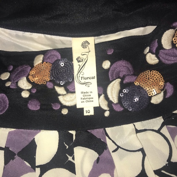 Anthro Floreat Silk Embroidered Beaded Sequin Bubbles Skirt - Picture 4 of 10